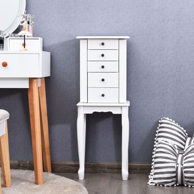 Armoire à bijoux avec miroir 2 couleurs