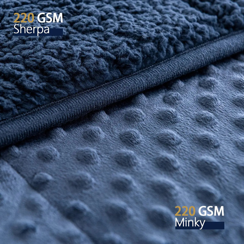  Breathable Weighted Blanket, 15 lb, Navy Blue, 48'' W x 72'' L