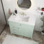 Meuble-lavabo autoportant moderne avec lavabo, panneau de fibres à densité moyenne et bois d'hévéa avec tiroirs et tablette réglable, vert-2074312582-2074312587