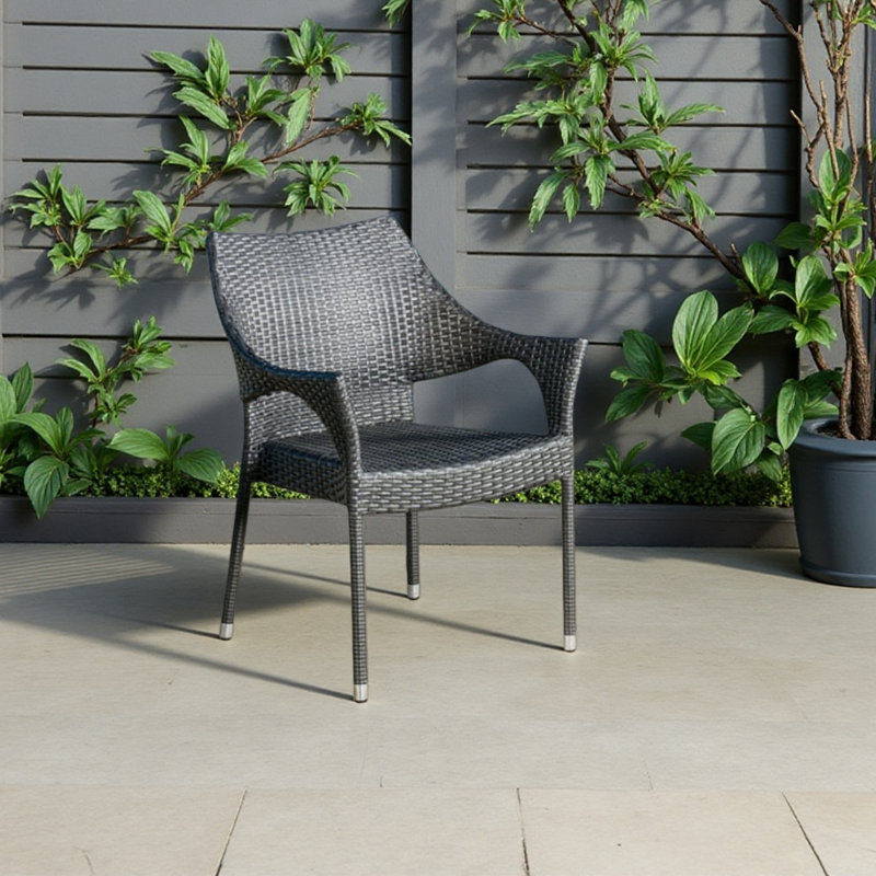 PE WICKER STACKING ARMCHAIR,1PC