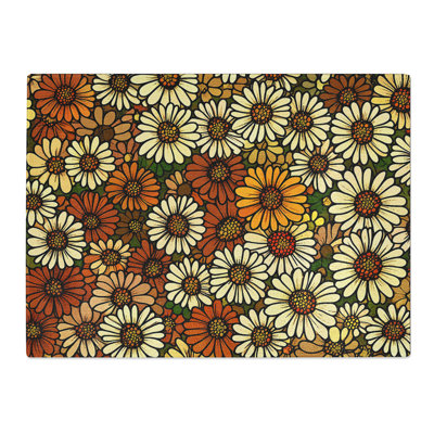 Daisy Pattern Vol.3  Glass Chopping Board