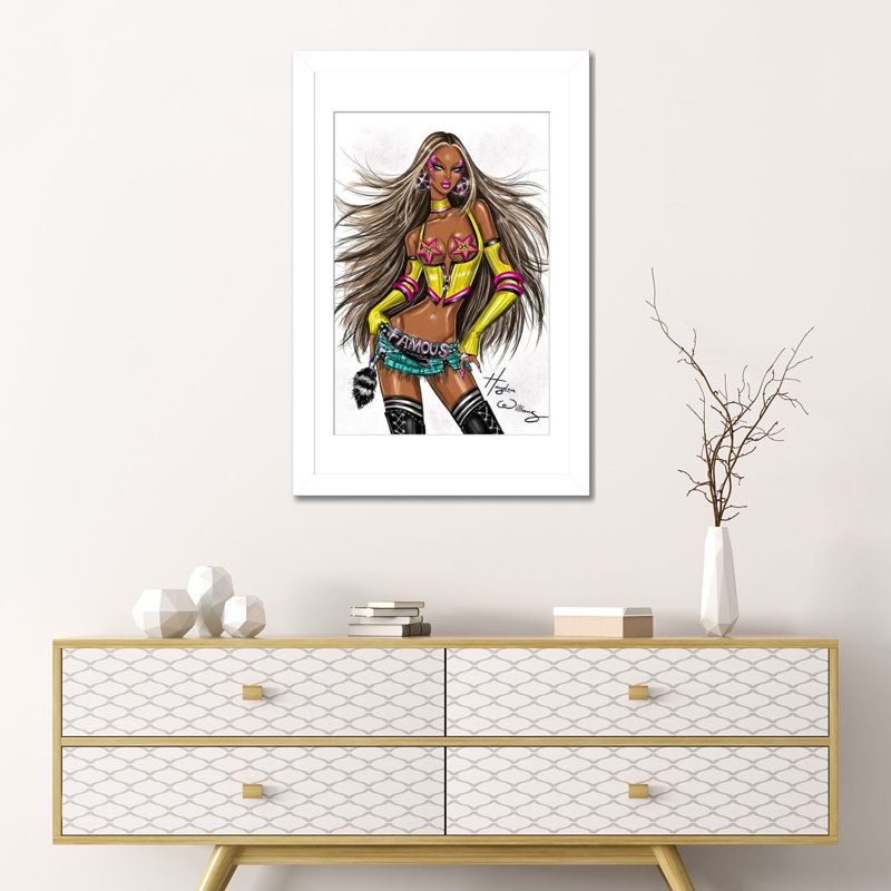 «Superstar Pop Diva», reproduction d'art sur papier encadré, 24" x 16", Framed Paper, White