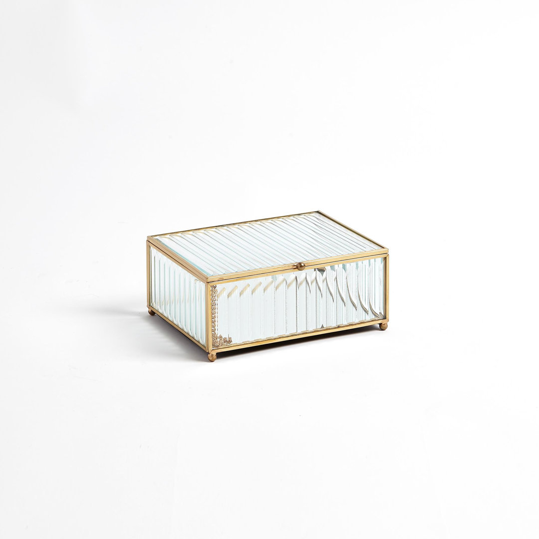Reeded Glass Box-Clear-Lg Global Views 