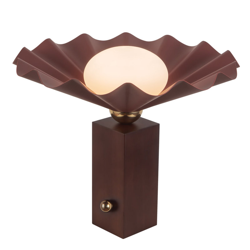 Furrow 14-in Red Table Lamp, Red