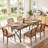 63" Solid Wood Dining Table for 4, Industrial Rectangle Kitchen Table with Metal Legs