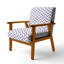 Fauteuil d'appoint rembourré à motif de chevrons bleu à motif zigzag-618847954