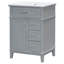 Ensemble de meuble-lavabo simple autoportant 24 po avec lavabo en céramique, 1 porte, 3 tiroirs rabattables et 3 tiroirs-1246191351