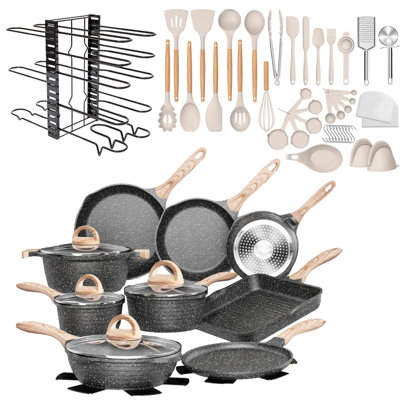 37 - Piece Non-Stick Metal Cookware Set