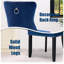 Chaise à oreilles capitonnée en velours avec garniture cloutée (ensemble de 2)-550227090