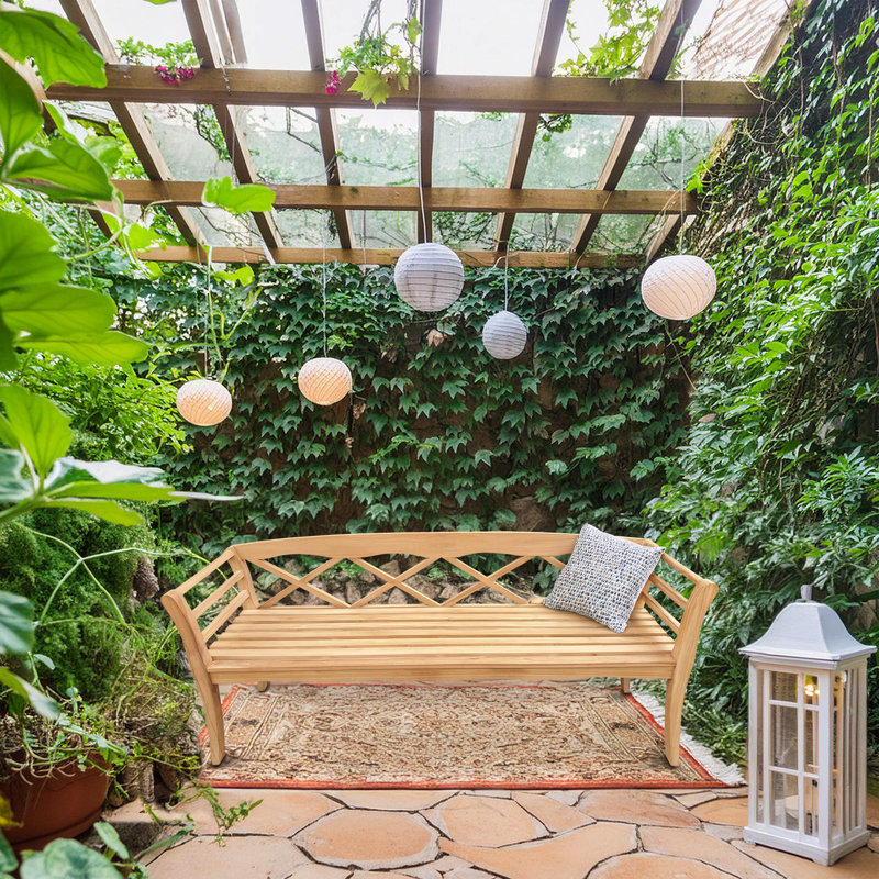 Banc de jardin en bois de teck Nickos Montana