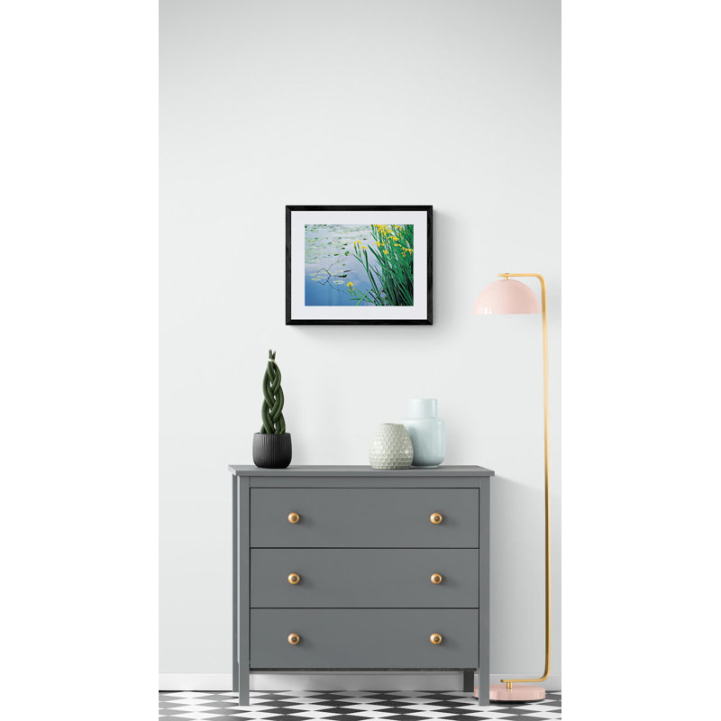 Iris And Lily Pads Design Print by Bruce Heinemann
