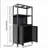Black Bamboo Storage Cabinet, Separate Bathroom Cabinet With 2 Doors, Floor Cabinet Organizer For Living Room, Kitchen, Entrance-1665796473-1665796472