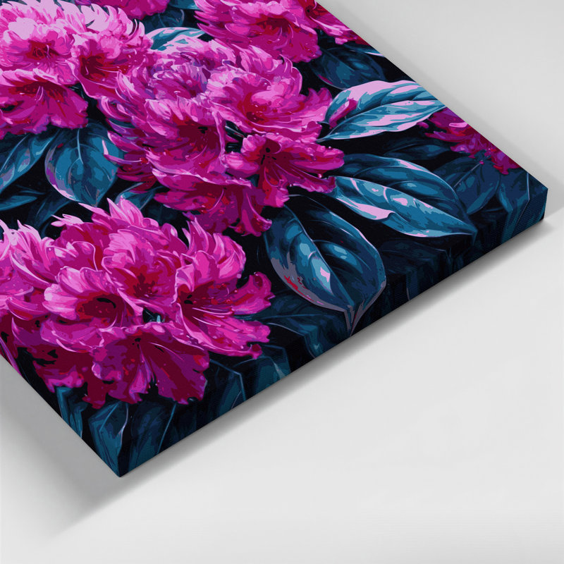 «Botanical Rhododendrons», art mural sur toile mauve, H 11 po x l 14 po