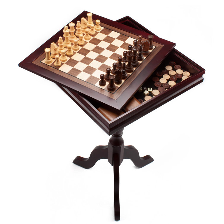 BIG SIZE 3in1 Wooden Chess Set Handmade Backgammon & Checkers 