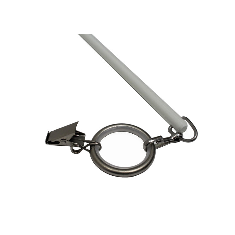 Accessoire de quincaillerie pour rideau en fibre de verre 0,25 po Camas, Blanc / Étain, H 72 po x l 0,25 po x P 0,25 po