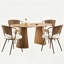 Ensemble de table et chaises de salle à manger en bois massif 4 pièces-133963453-133963451