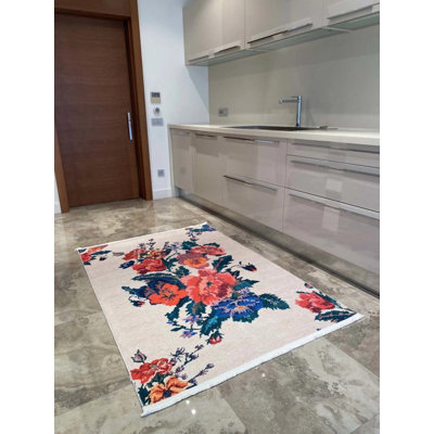 Tapis en coton Landree avec envers antidérapant