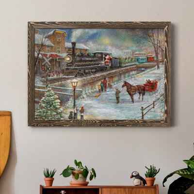 Train de Noël - reproduction d'art sur toile