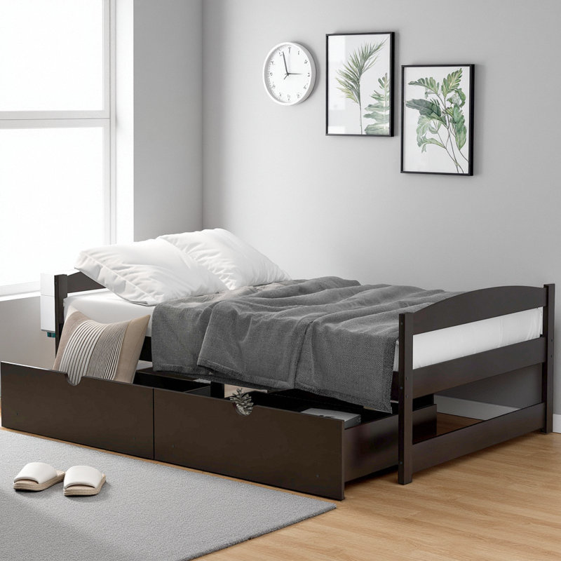 Slat Storage Bed, Espresso