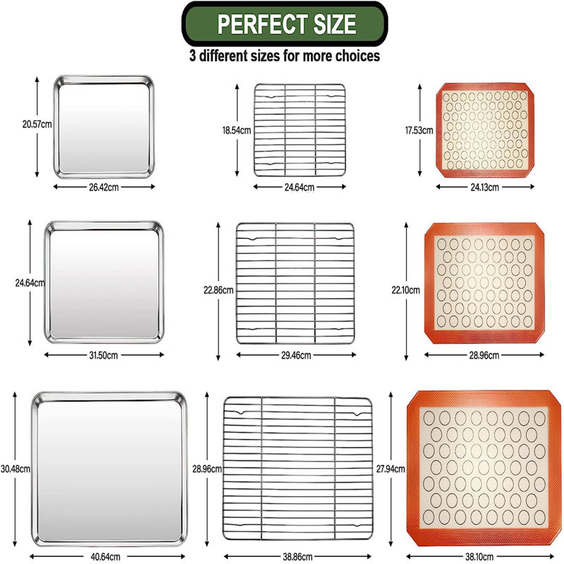 Belfry Kitchen Schueller 9 Piece Non-Stick Stainless Steel Bakeware Set