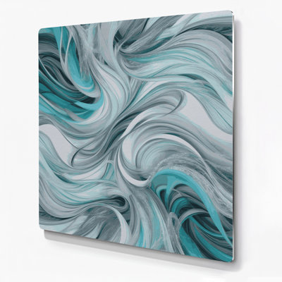 Digital Abstraction 43 Blue Metal Wall Art