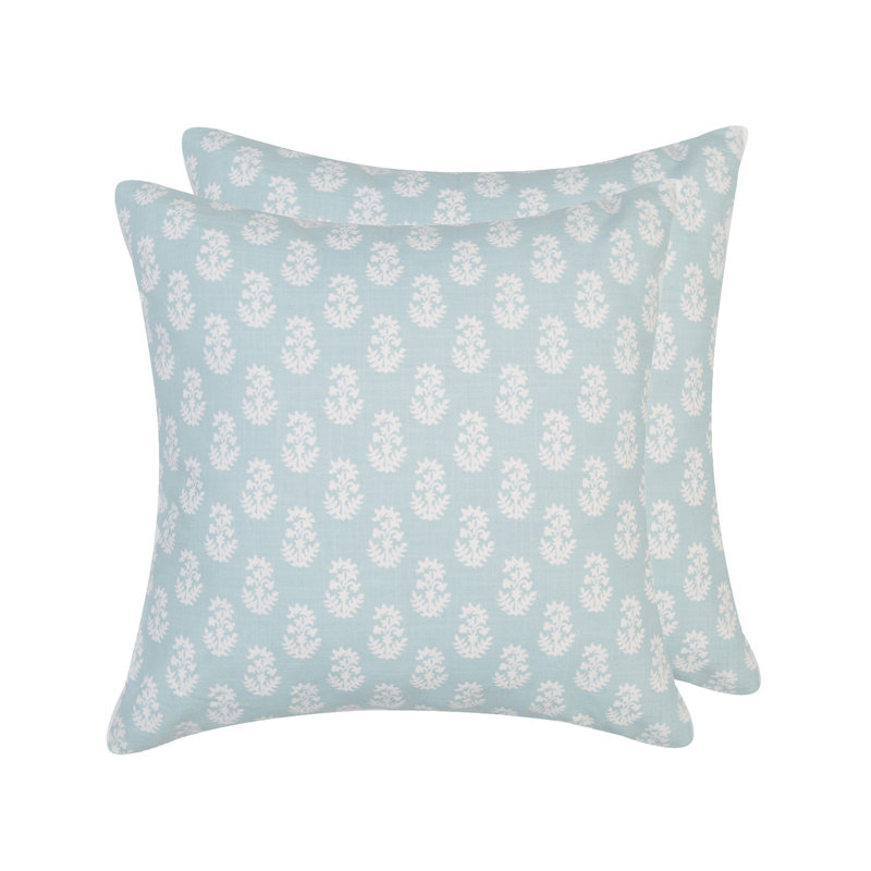 Housse de coussin en coton Paisley, Bleu