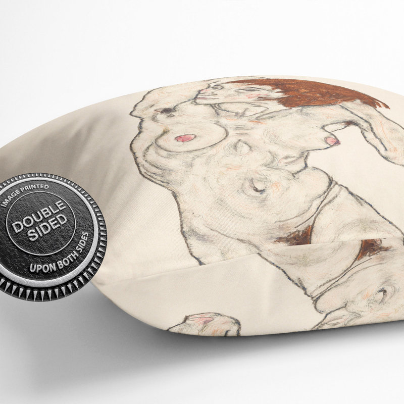 Portrait Of A Woman Vol.7 By Egon Schiele Square Throw Cushion, 55cm H x 55cm W x 20cm D