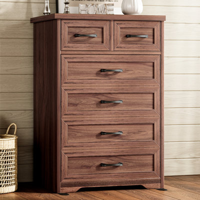 Vertical Dresser With 6 Wooden Drawers & Farmhouse And Classic Charm by Ebern Designs