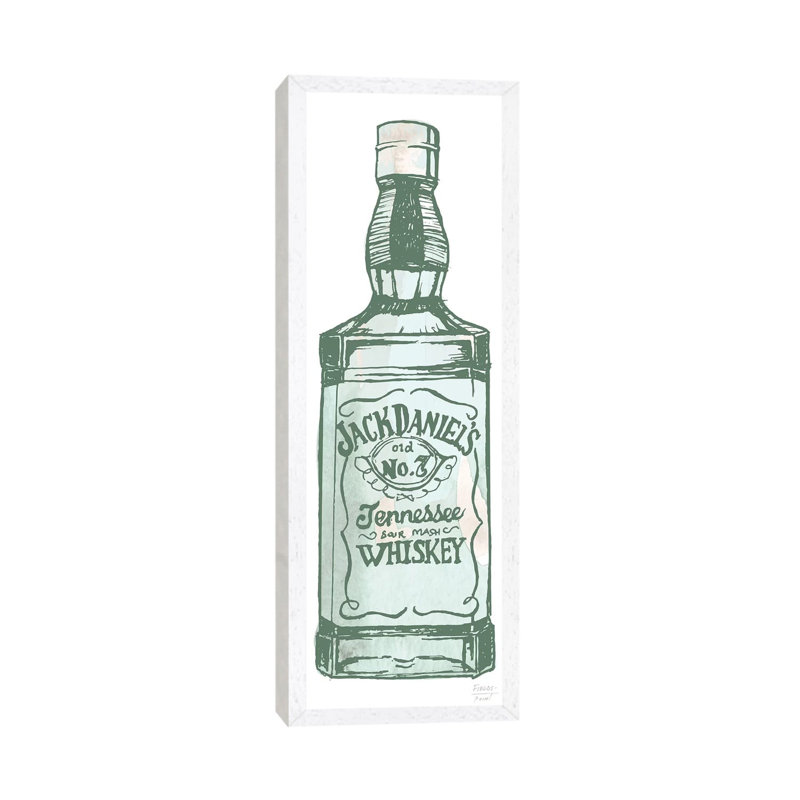 Jack Daniel's Whiskey - Panoramic Print on Canvas, White Floater Framed, 152.4cm H x 50.8cm W x 3.81cm D