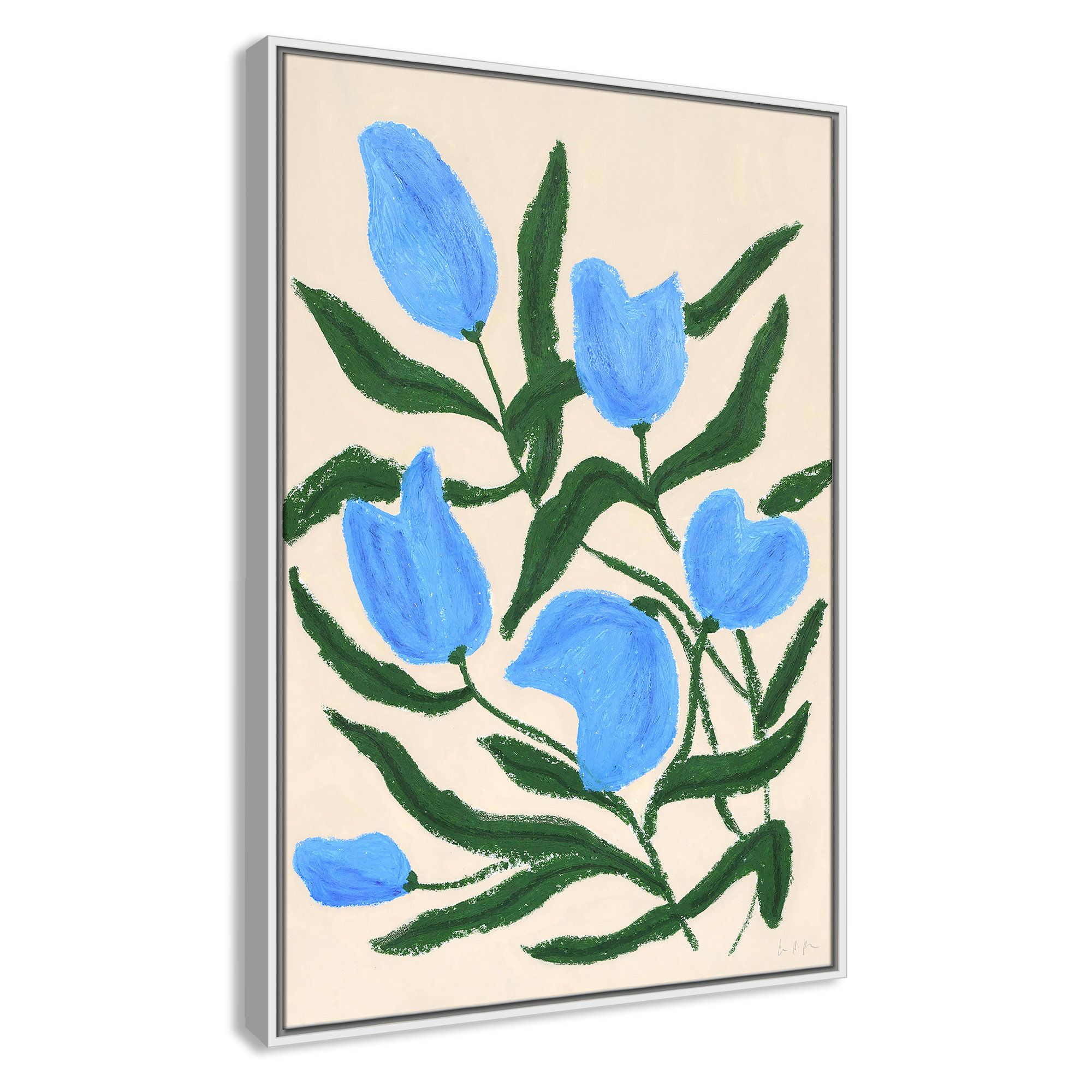Blue Tulips Print by Camilla Bergqvist, White, 37.5" H x 25.5" W