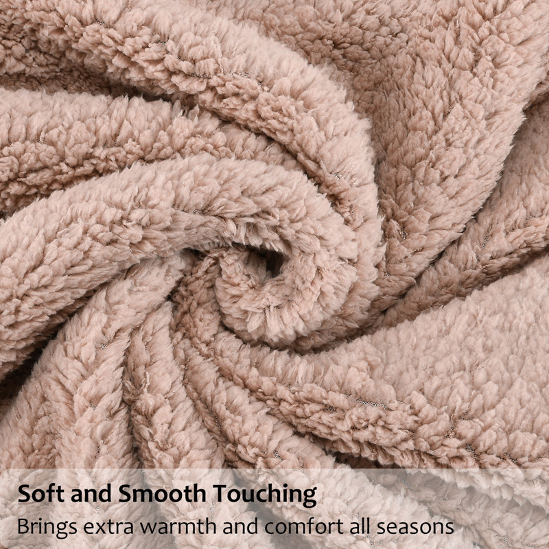 Jeté réversible en sherpa lavande réversible 1CTBF578, couverture moelleuse super douce pour le canapé, jets chauds et confortables, cadeau de bienfaisance réconfortant, 50 po x 60 po