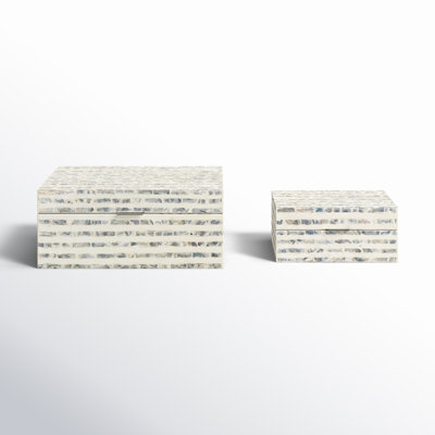 2 - Piece Handmade Mother Of Pearl Decorative Box