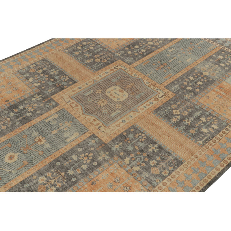 Distressed Homage Handmade Kilim Wool Geometric Area Rug, Rectangle 10' x 14'