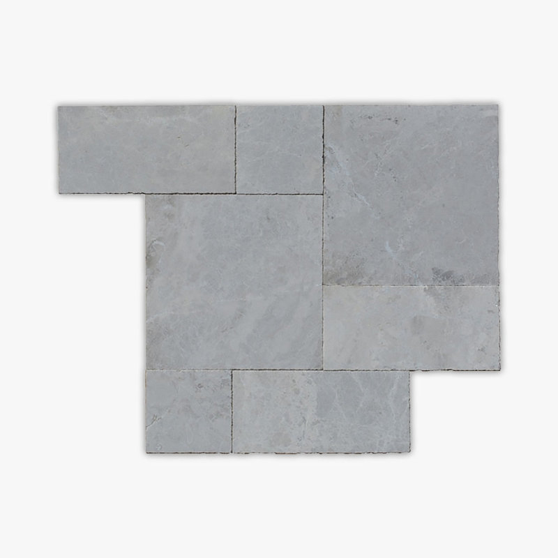 Atlantic Grey Grained Texture Roman Pattern Travertine Paver