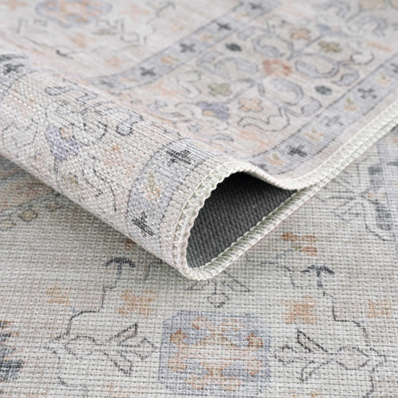 Tapis bohémien traditionnel gris / beige Paket, 2 pi 7 po x 7 pi 3 po