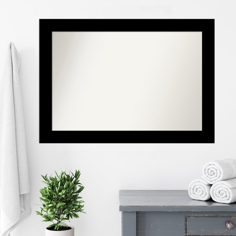 Miroir mural Jini, Noir, Rectangle, 29,5 po x 41,5 po