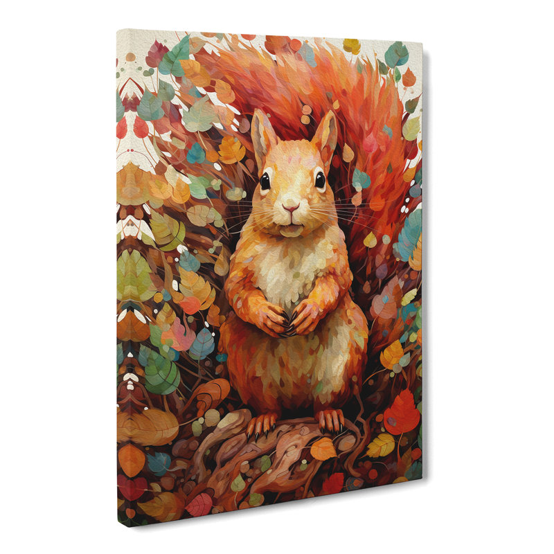 Squirrel Colour Field - No Frame Print, 50cm H x 35cm W x 3cm D