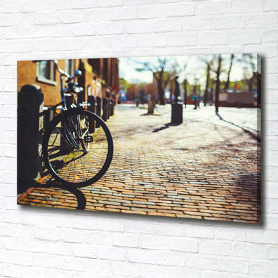 Bike In Amsterdam - No Frame Print on Canvas
