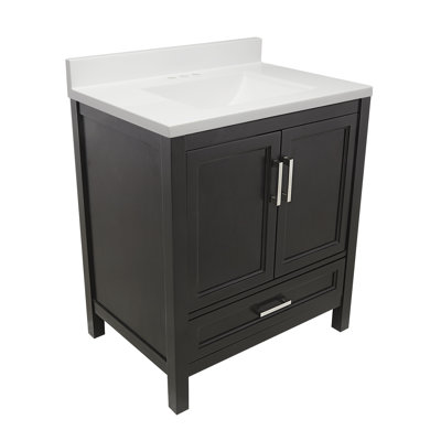 Aldino 37'' Single Bathroom Vanity with Solid Surface Top