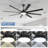 Brixham 8-Blade Standard Industrial LED Ceiling Fan with Remote and Intelligent Control and Voice Function-1114541619