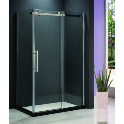 Porte de douche coulissante simple 48" x 78,75" avec panneau de retour hasper