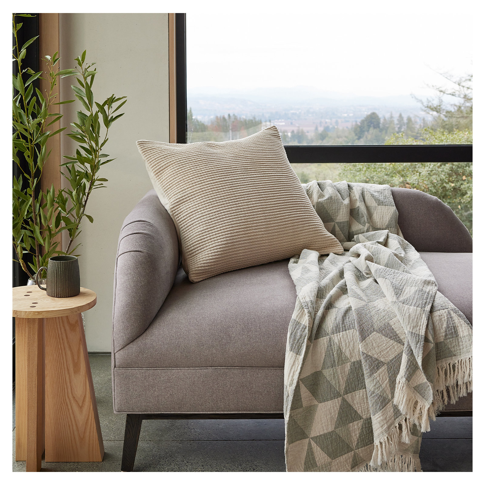 Cotton Pillow Cover, Oyster
