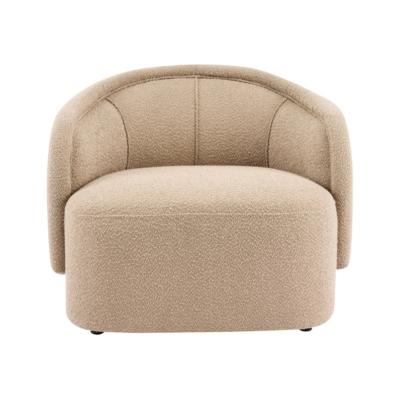 Amanda Curved Boucle Accent Chair, Espresso
