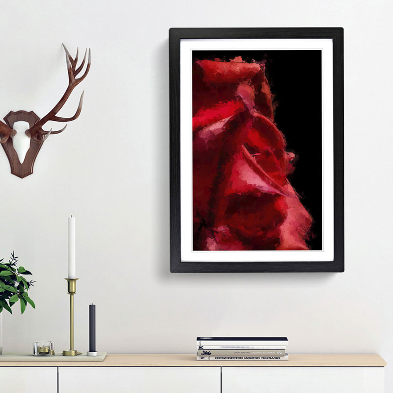 Petals of a Red Rose - Picture Frame Graphic Art Print, Black Framed, 65cm H x 48cm W x 2cm D