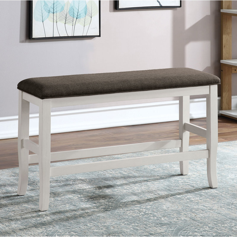 Banc de comptoir 40,6 po Ht. Blanc cassé / gris foncé