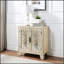 Console blanche antique avec portes en miroir, élégance intemporelle et rangement généreux pour toute maison