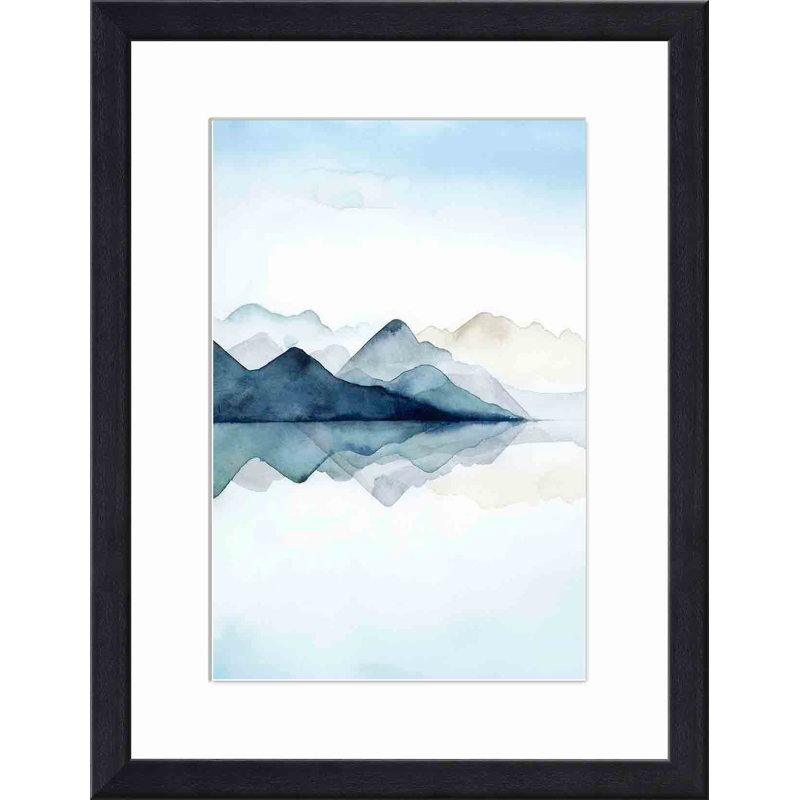 Glacial I par Grace Popp - peinture encadrée, Noir, H 12 po x l 12 po