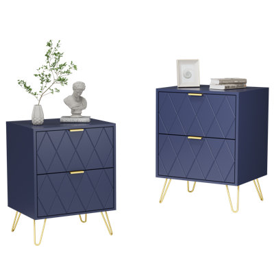 Marable 22.2'' Tall 2 - Drawer Steel Nightstand (Set Of 2)