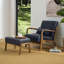 Tabouret et chaise d'appoint en similicuir de style Mid-Century avec pieds en bois d'hévéa noyer-1306297612