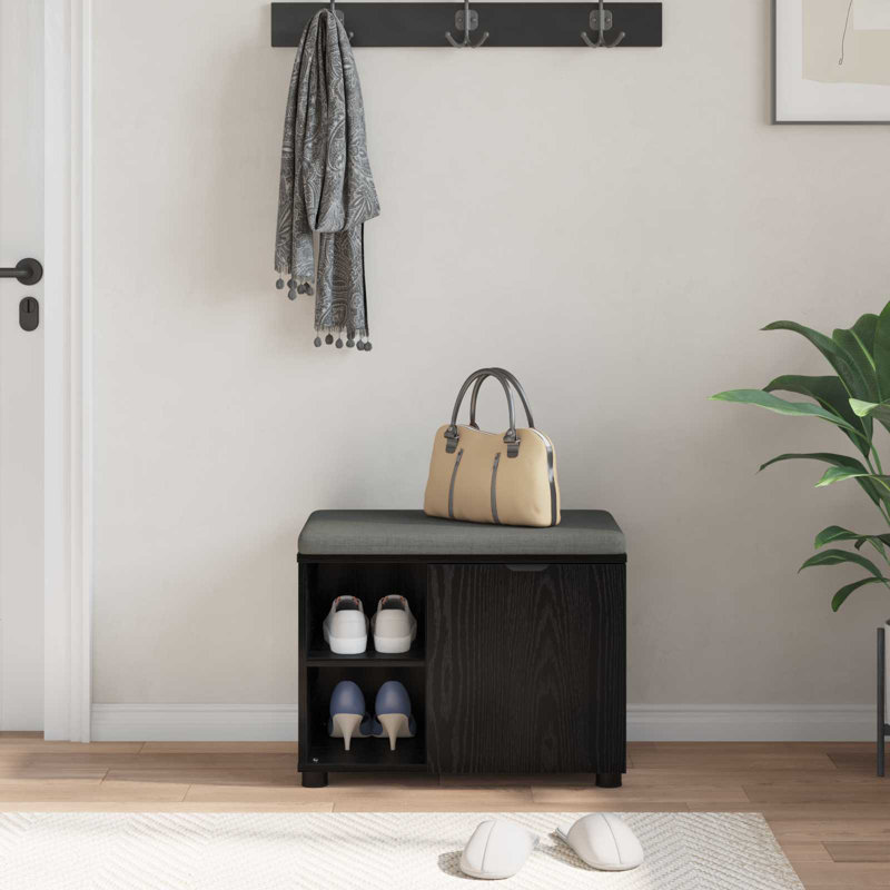 Storage Bench, Black Oak, 46cm H x 60cm W x 38cm D